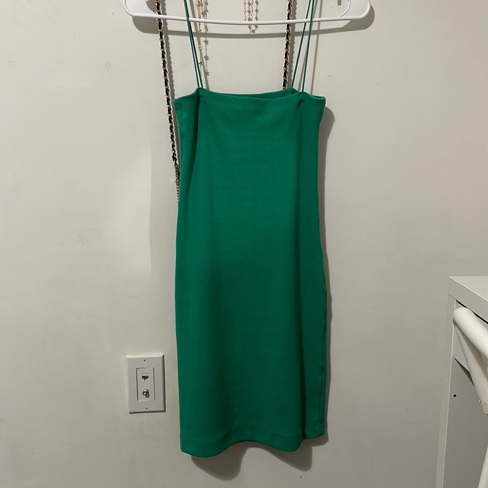 Zara mini green stress, stretchy straps.